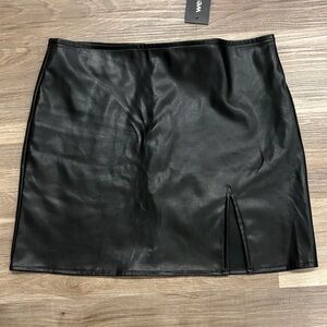 Wet Seal Black Faux Leather Mini Skirt